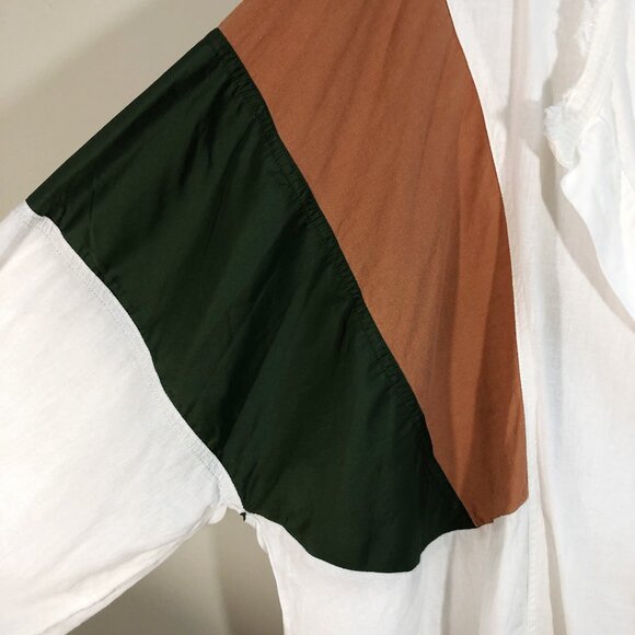 WE THE FREE/FREE PEOPLE Beating Hearts Color Block Linen Blend Oversized Top L - Picture 7 of 15